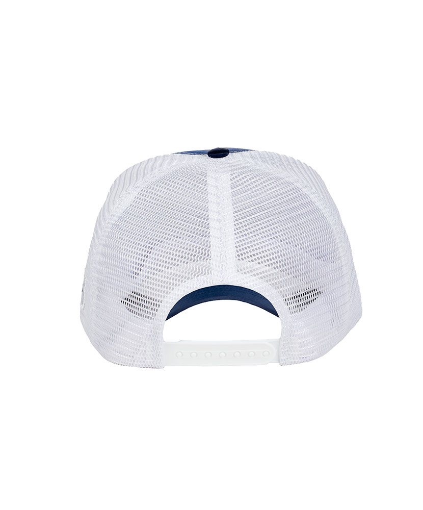 Blue Stripe 5 Panel Technical Trucker Hat